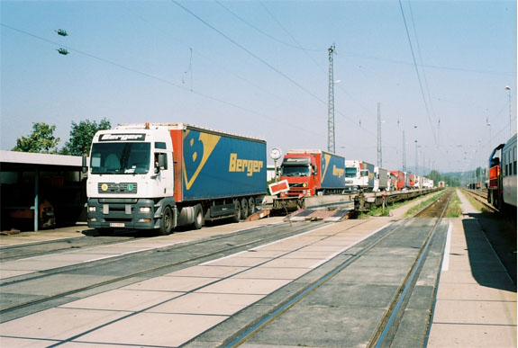 Roll on roll off train